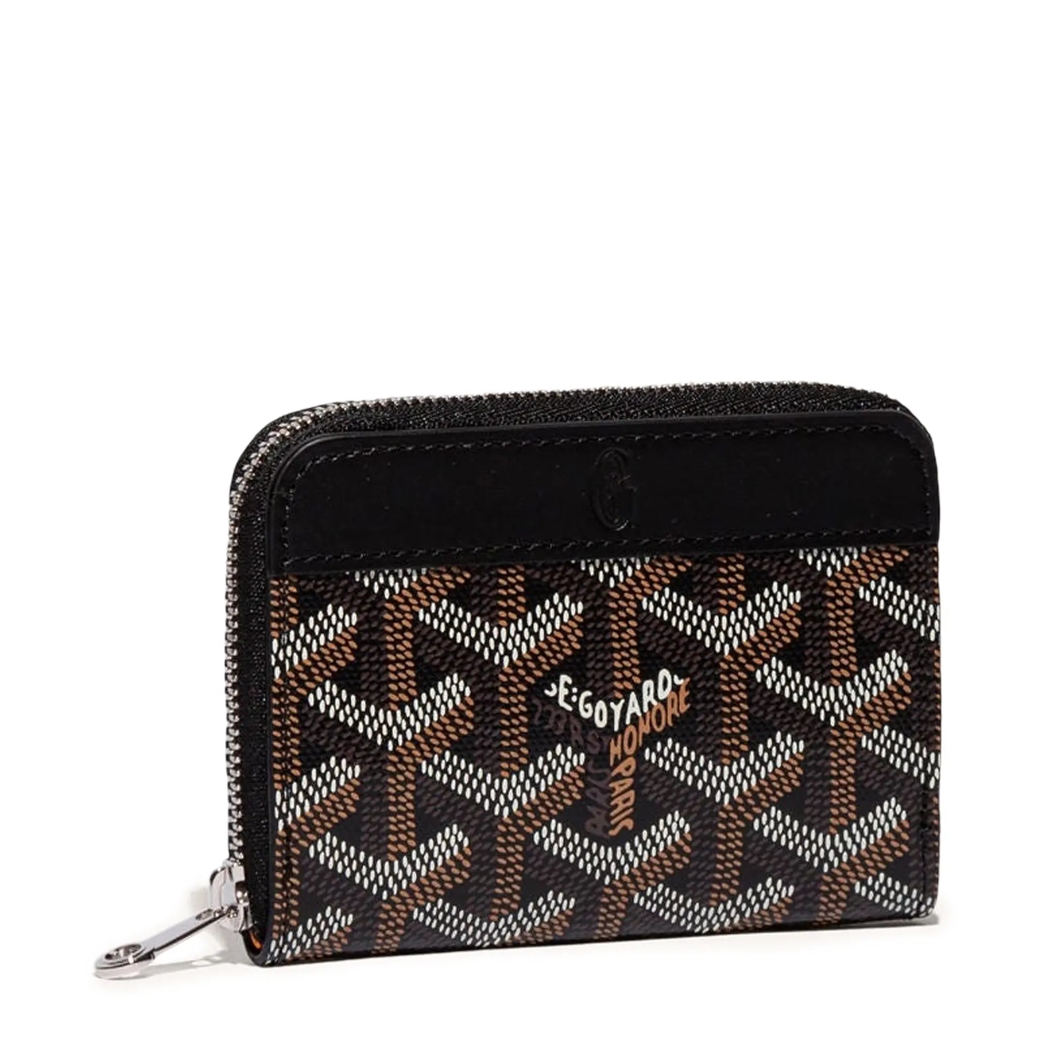 Front view of Goyard Matignon Black Mini Wallet MATIGNMINTY01CL01P