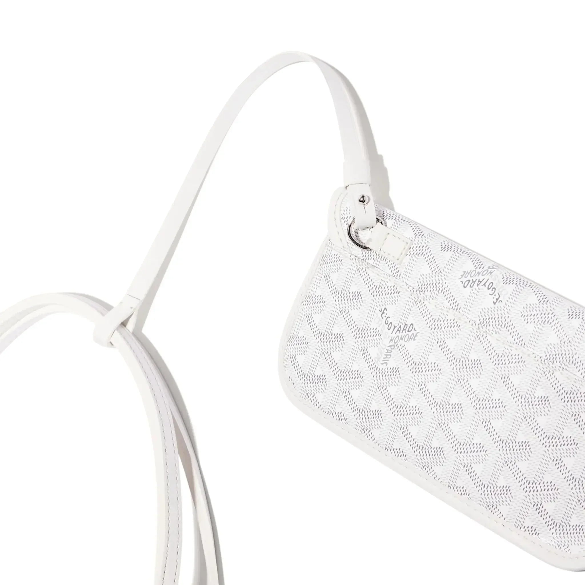 Detail view of Goyard Saint Louis PM Tote Bag White STLOUIPMLTY50CL50P
