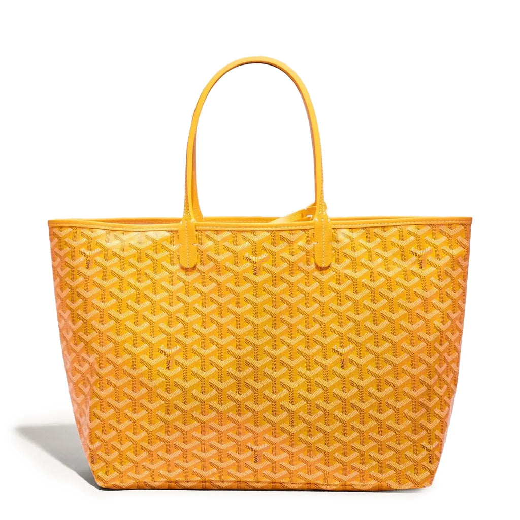 Front view of view of Goyard Saint Louis PM Tote Bag Yellow STLOUIPMLTY08CL08P