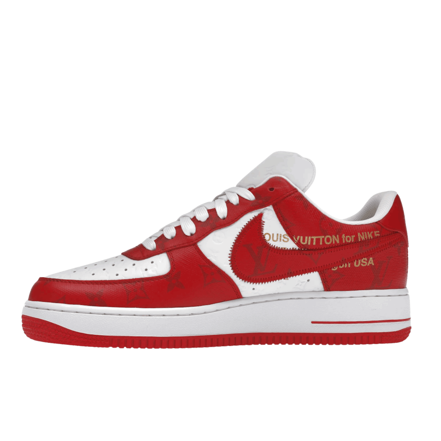 Louis Vuitton Nike Air Force 1 Low By Virgil Abloh White Red