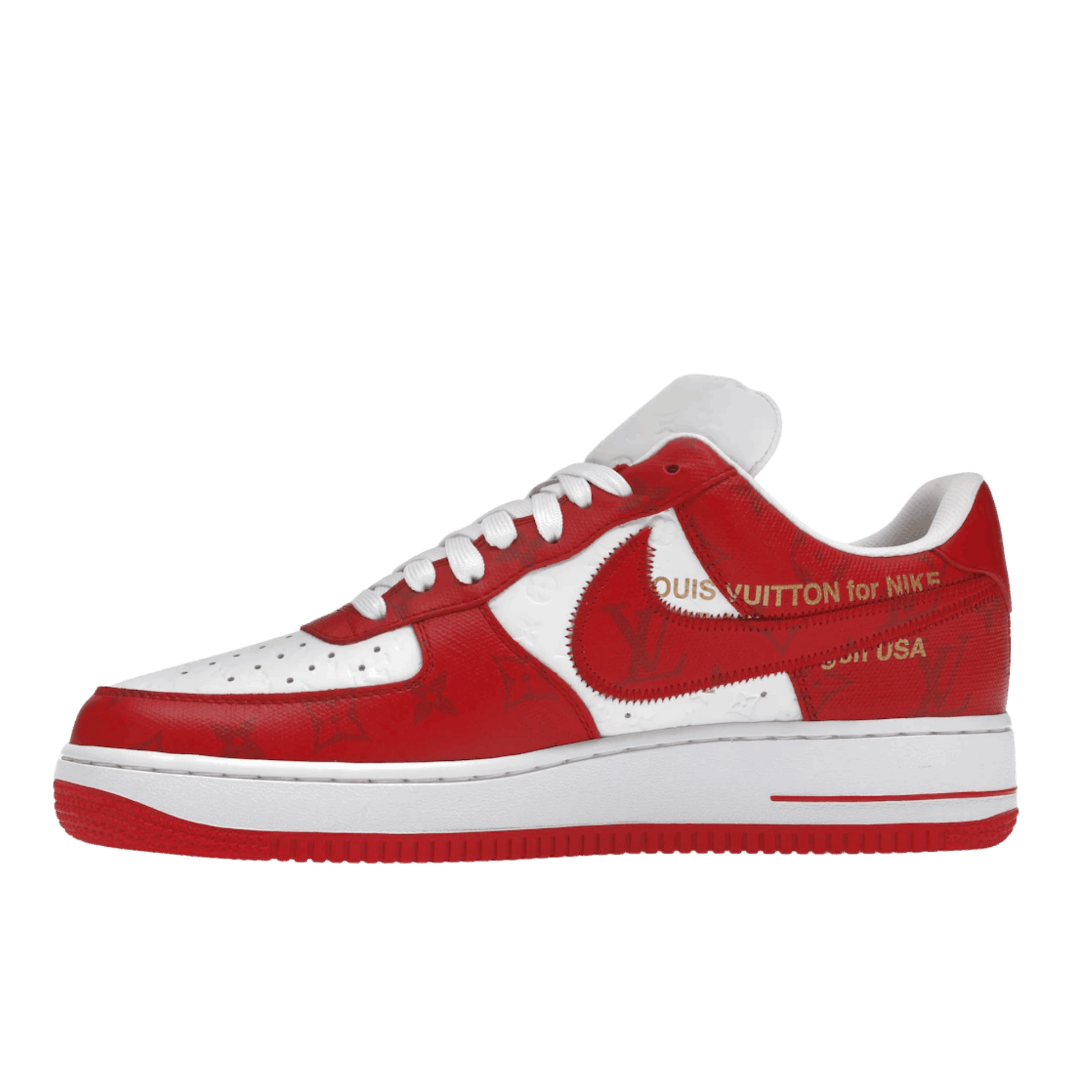 Louis Vuitton Nike Air Force 1 Low By Virgil Abloh White Red