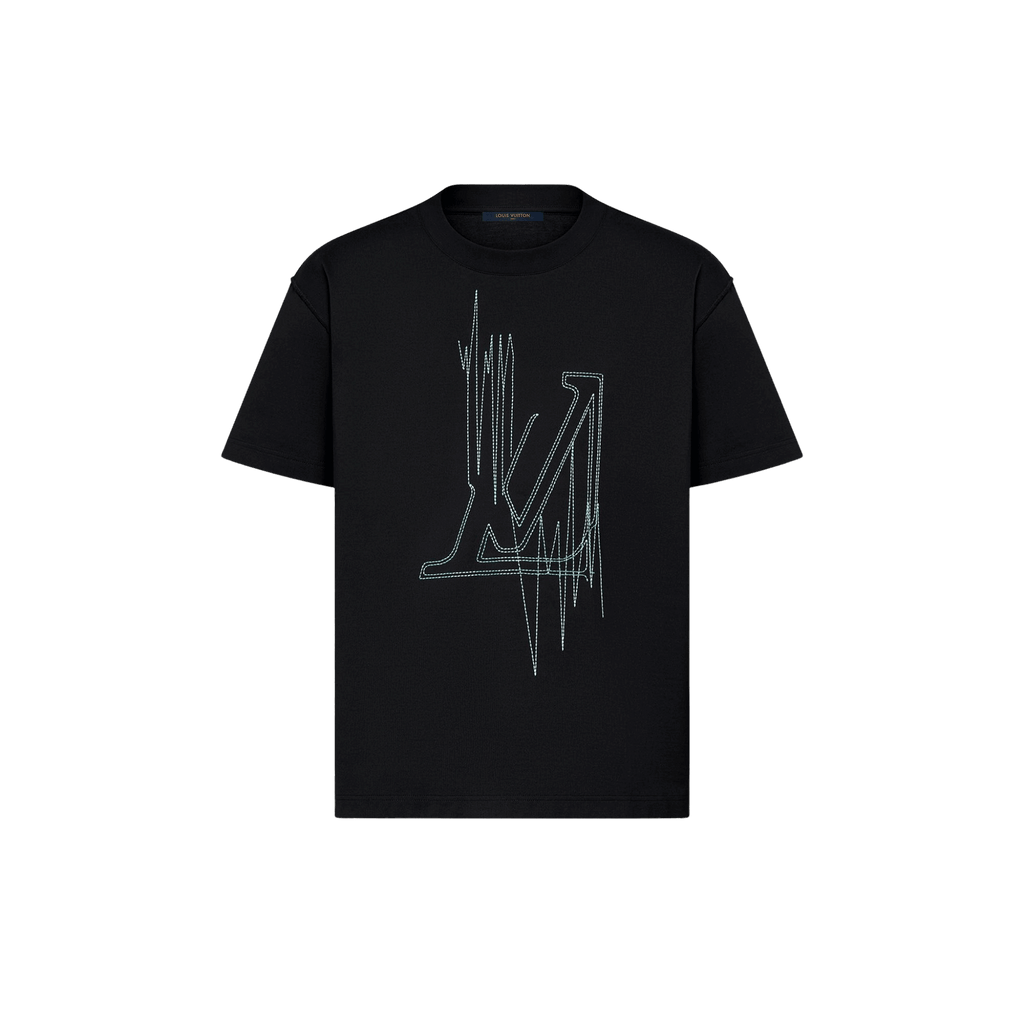 Louis Vuitton Embroidered LV Frequency Logo T-Shirt Black