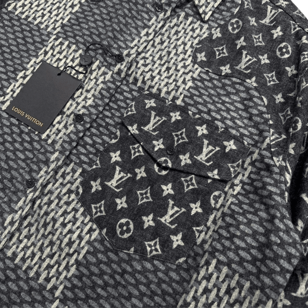 Louis Vuitton x Nigo MNGM Waves Giant Damier Flannel Shirt Indigo